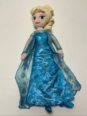 Disney Frozen Elsa Sparkling Aqua Blue Princess Plush Doll
